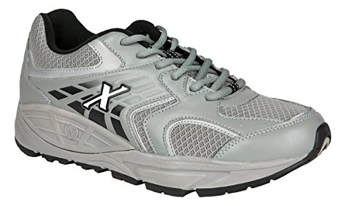 Xelero Matrix One Herren Comfort Therapeutische Extra Tiefe Sneaker Schuh Leder Schnürschuh, Mehrfarbig (grau / schwarz), 41.5 EU von Xelero