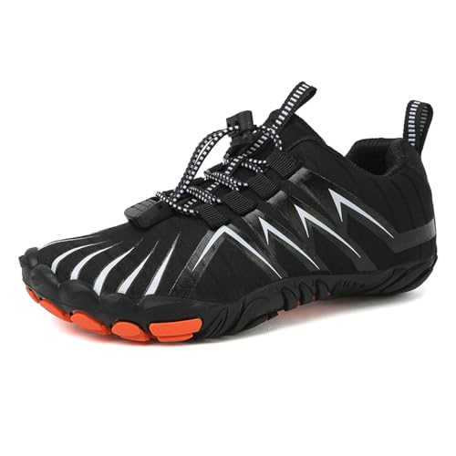 Xemuck Kinder Barfußschuhe Jungen Mädchen Barfussschuhe Atmungsaktiv rutschfest Wanderschuhe Leicht Sportschuhe Laufschuh Schwarz 36 von Xemuck