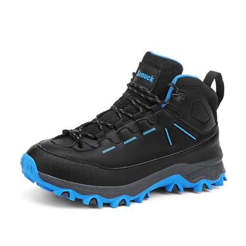 Xemuck Kinder Wanderschuhe Jungen Trekking Wanderstiefel Mädchen Outdoor Turnschuhe Trekkingschuhe Komfort Four Seasons Schuhe Schwarz-Blau EU32 von Xemuck