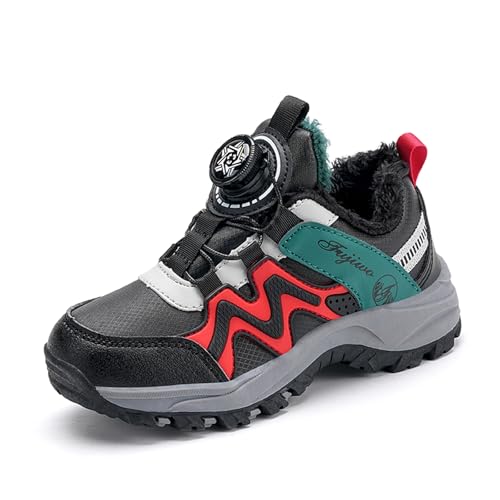 Xemuck Kinder Winterschuhe Jungen Mädchen Wasserdicht Gefüttert Trekkingschuhe rutschfest Wanderschuhe Gr.30-40 von Xemuck
