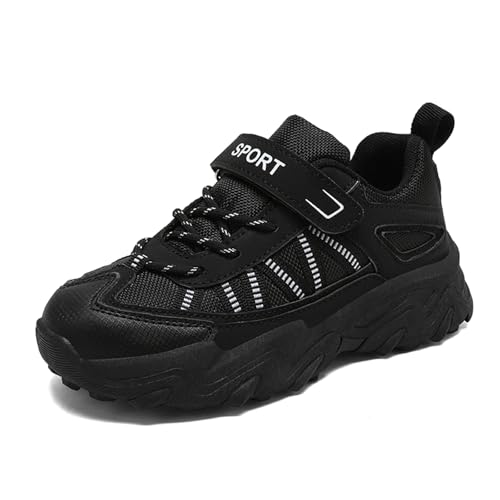 Xemuck Unisex Kinder Wanderschuhe Jungen Sneakers Mädchen Trekkingschuh Outdoor Turnschuhe Sportschuhe Schwarz 36 von Xemuck