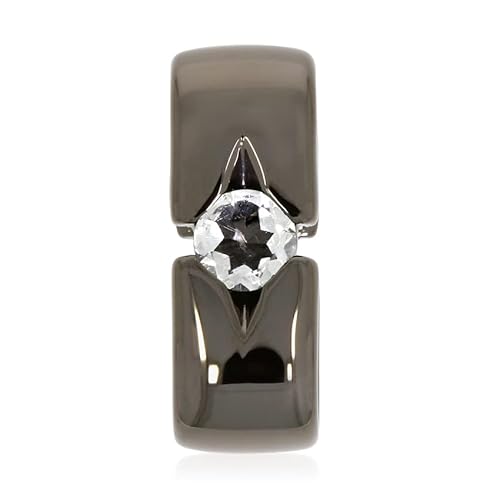 XEN Anhänger mit 5 mm Bergkristall ca. 0,5 ct. Black Rhodium von Xen