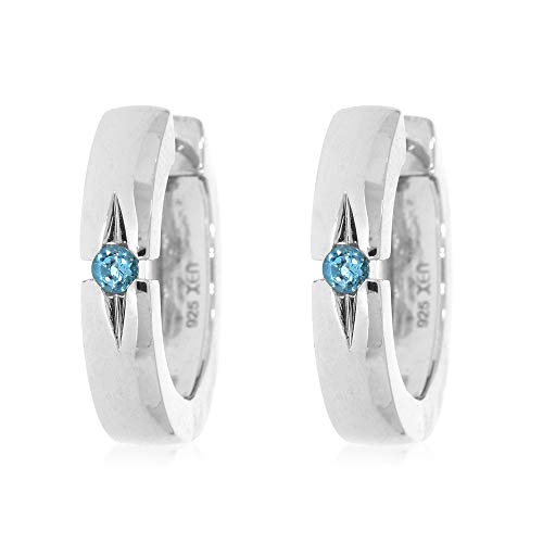 Creolen mit Swiss Blue Topas ca. 0,32 ct. rhodiniert von Xen