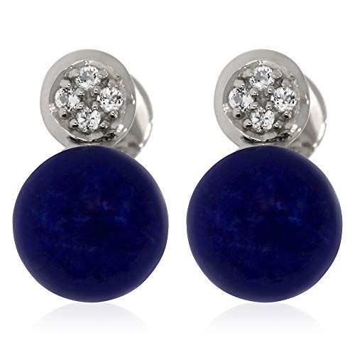 Ohrstecker mit Lapis Lazuli und Weißtopas ca. 2,07 ct. rhodiniert von Xen