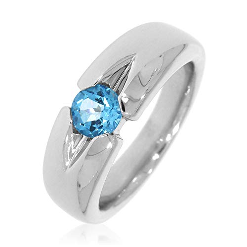 XEN Ring mit 5 mm Blautopas ca. 0,54 ct. rhodiniert 54 (17.2) von Xen