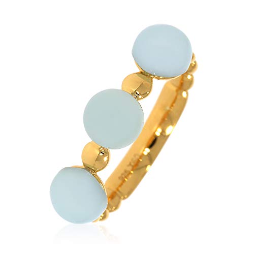 XEN Ring mit drei Aqua Chalcedone 6 mm ca. 2,7 ct. gelbvergoldet 56 (17.8) von Xen