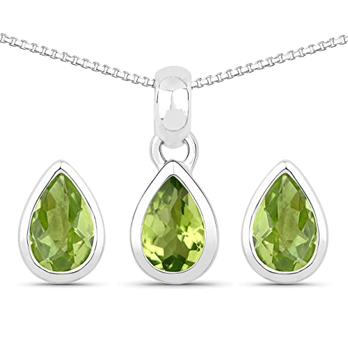 XEN Set mit Kette und Ohrstecker Peridot tropfenform XSET111 45 von Xen