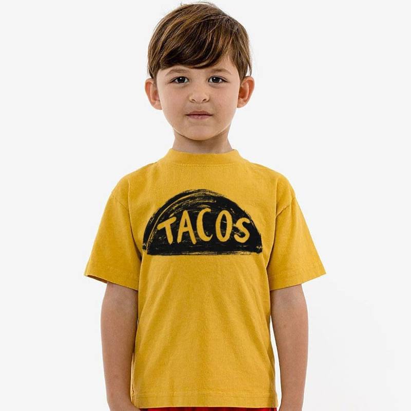 Tacowales Kleinkind T-Shirt Goldrute Gelb, Siebdruck Kinder T-Shirt von Xenotees