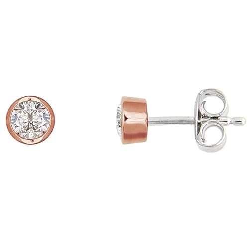 XENOX Ohrringe XS7122R Damen Ohrstecker Silver Circle rosé Sterling-Silber 925 Rose weiß Zirkonia von XENOX