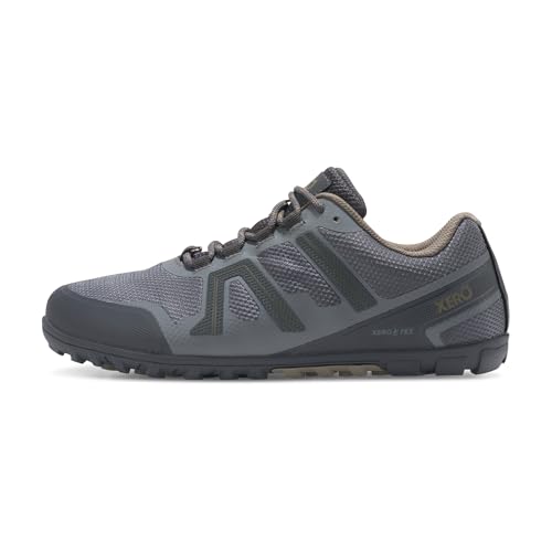 Xero Shoes Herren Mesa Trail Waterproof Barefoot Trail Run Schuh, Stahlgrau/Asphalt, 41.5 EU von Xero Shoes