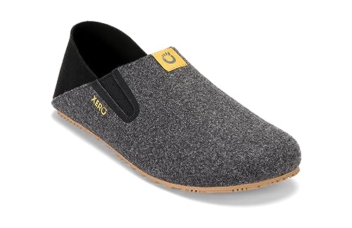 Xero Shoes Herren Pagosa Faux-Woll Hausslipper — Nullabsatz, Breite Zehenbox, Barfußgefühl Schlupfschuhe für Herren — Schwarz, Größe 42,5 EU von Xero Shoes