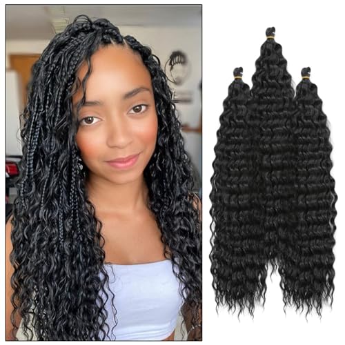 3 Packs Deep Wave Crochet Hair 14 Zoll Soft Ocean Wave Braiding Crochet Hair For Boho Braids,Goddess Box Braid, Twist Crochet Hair Soft Synthetic Deep Wave Curly Braiding Hair Extensions for Women 3 Packs Deep Wave Crochet Hair 14 Zoll Soft Ocean Wave Braiding Crochet Hair For Boho Braids,Goddess Box Braid, Twist Crochet Hair Soft Synthetic Deep Wave Curly Braiding Hair Extensions for Women von Xerteam