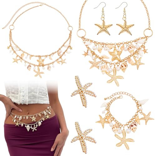 Xerteam 7 Pcs Meerjungfrau Accessoires Damen, Meerjungfrau Kostüm Damen Schmusk, Muschelkette,Haarspange, Muschel Ohrringe, Armband Taillenkette Sea Fotografie Zubehör Strandschmuck für Karneval Xerteam 7 Pcs Meerjungfrau Accessoires Damen, Meerjungfrau Kostüm Damen Schmusk, Muschelkette,Haarspange, Muschel Ohrringe, Armband Taillenkette Sea Fotografie Zubehör Strandschmuck für Karneval von Xerteam