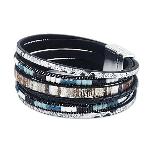 Xeyau Western-Leder-Brecelet für Damen, Country-Konzert-Outfits für Damen, Cowboy-Chic, Boho, Cowgirl-Schmuck, Mode-Accessoires, 7.5, Leder, Kein Edelstein Xeyau Western-Leder-Brecelet für Damen, Country-Konzert-Outfits für Damen, Cowboy-Chic, Boho, Cowgirl-Schmuck, Mode-Accessoires, 7.5, Leder, Kein Edelstein von Xeyau