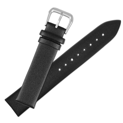 Xgvzs 1 Stück Leder Uhrenarmbänder Schwarz Schnellverschluss Uhrenarmband 16mm 20mm Lederarmband Uhr Herren Hochwertige Ersatz Leder Armband (16mm) von Xgvzs