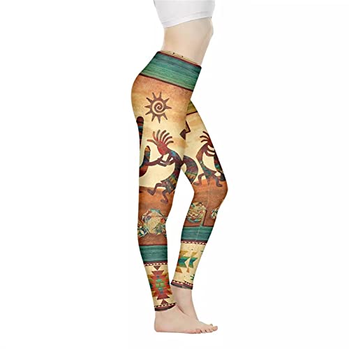 Xhuibop Damen Yogahose Bauchkontrolle Workout Leggings Stretch Fitness Strumpfhose Butt Lifting, Azteken-Indianer Western, 3X-Groß von Xhuibop