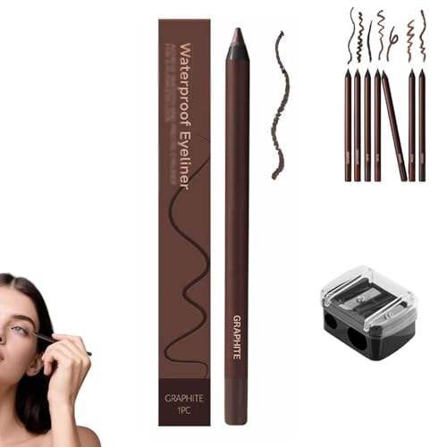Systemous Eyeliner Pencil,Waterproof Eyeliner Sharpenable Eye Pencil,2 in 1 Eye Liner and Eyebrow Pencils,No Smudging,Fading,Easy to Color (Graphite) von XiChiu