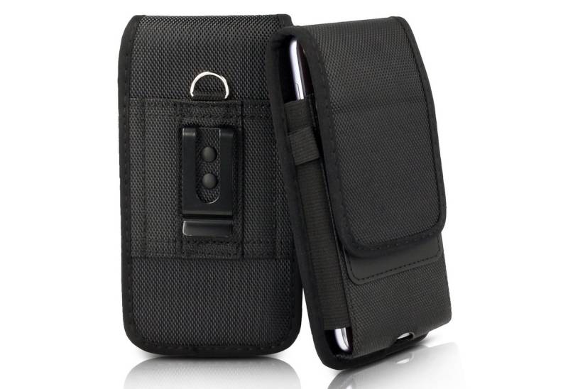 XiRRiX Gürteltasche Handytasche Gürtel - universal vertikal Handy Tasche Damen Herren (mit Karteneinsteckfach, 1-tlg., schwarz), kompatibel mit iPhone 15 Pro Max, iPhone 16 Pro Max von XiRRiX