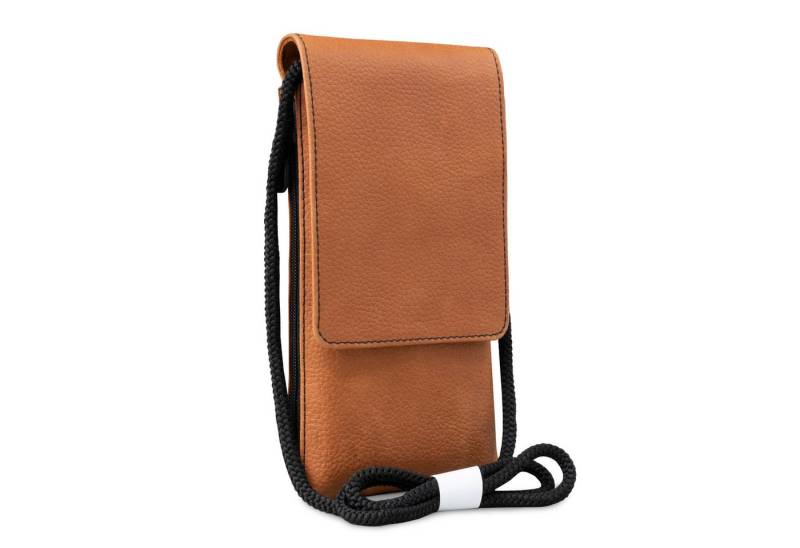 XiRRiX Handytasche Kleine Umhängetasche Damen und Herren Handyhülle (Crossbody Tasche Slim Fit, kompatibel mit Apple Ihone 15, 15 Plus, 15 Pro, 15 Pro Max), aus echtem Rindsleder von XiRRiX
