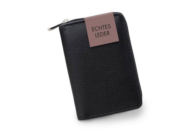 XiRRiX Mini Geldbörse Portemonnaie Damen und Herren klein mit Reißverschluss (1-tlg), klein und handlich aus anschmiegsamem Echt Leder von XiRRiX