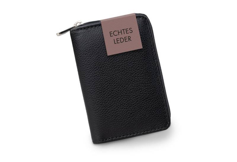 XiRRiX Mini Geldbörse Portemonnaie Damen und Herren klein mit Reißverschluss (1-tlg), klein und handlich aus anschmiegsamem Echt Leder von XiRRiX