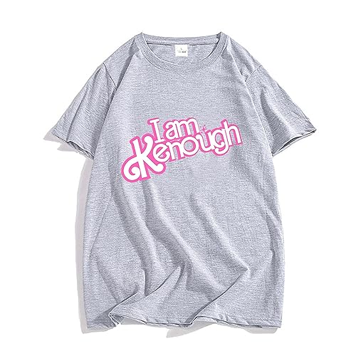 I am Kenough T-Shirt Männer Frauen Cosplay Sweatshirt Mode Hip Hop Brief Drucken Baumwolle Kurzarm Plus Größe Streetwear Unisex XS - 3XL-Pink||XS von Xiakila