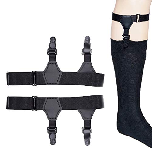 Xiang Ru 1 Paar verstellbare Strumpfbänder für Herren Gr. One size, Schwarz#c von Xiang Ru
