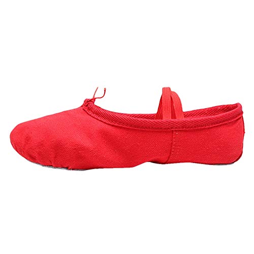 Xiang Ru Ballettschuhe Gymnastikschläppchen Tanzschuhe Ballettschläppchen Gymnastikschuh für Damen und Kinder In Größen 22-41 29EU Rot von Xiang Ru