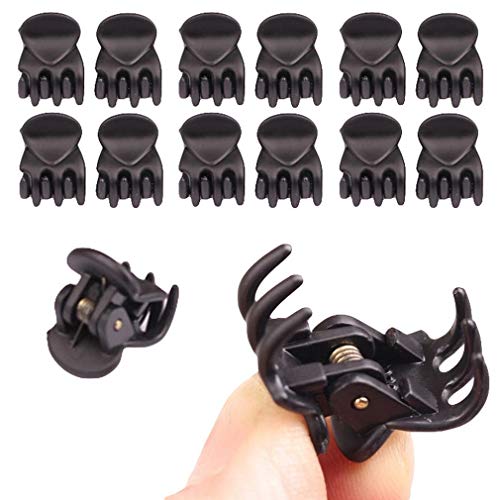 Xiang Ru Mini-Haarklammern aus Kunststoff, für Mädchen und Frauen, schwarz matt #D von Xiang Ru