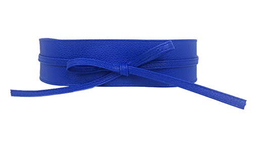 Xiang Ru Pu Leder Damen Breite Gürtel Taillengürtel Hüftgurt Wickelgürtel,220CM Länge Knallblau von Xiang Ru