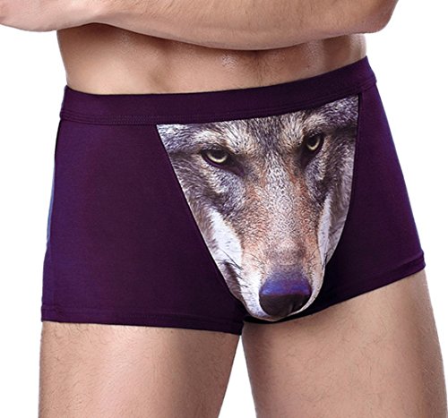 Xiang Ru Weich Bequem Basic Boxer Boxershort Unterhose Unterwäsche XXL Wolf Violett von Xiang Ru
