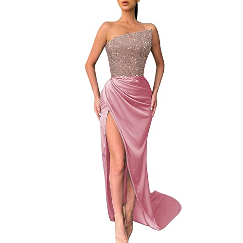 Abendkleider Damen Elegant Luxus High-End Fischschwanz High-End Bankett Temperament Single Schulter Abendkleid Lange Ballkleider A-Linie Backless Party Dress Kleid von Xiangdanful