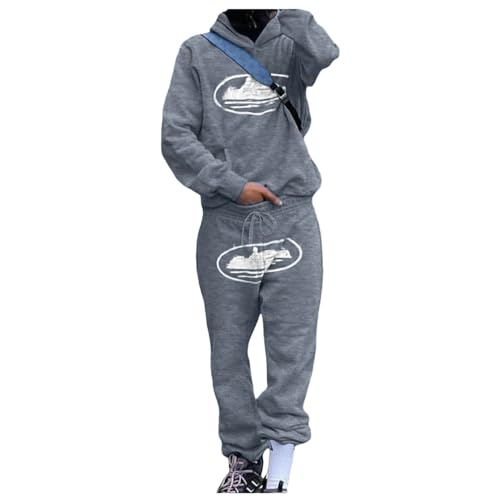 Corteiz Sportanzug Herren Tracksuit Buchstaben Druck Lose Hoodies und Jogginghosen Y2k Trainingsanzug für Herren Hip Hop Streetwear Hoodie und Sporthosen für Herren und Damen von Xiangdanful