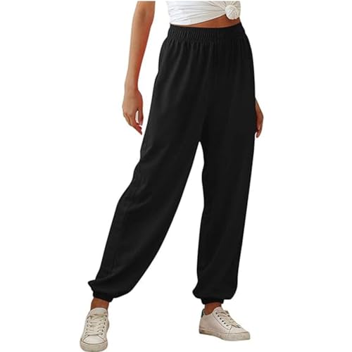 Xiangdanful Jogginghose Damen Jogger Laufhosen Sweatpants Lang Freizeithosen High Waist Trainingshose Sporthose Lässige Loose Sweathose mit Taschen Yogahose Oversize Sommerhose Casual Mode von Xiangdanful