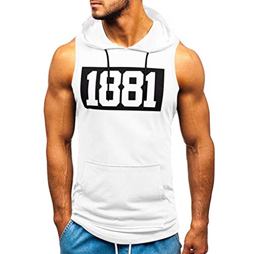 Xiangdanful Tank Top Pullove Herren Sommer Sport Fitness Stringer Gym Trägershirts T-shirt Jogging Ärmellos Hoodie Muskelshirt Slim Fit Tanktops Männer Tankshirt Unterhemd Achselshirt Laufshirt von Xiangdanful