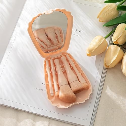 Make-up-Pinsel, Mini-Make-up-Pinsel-Set, 5-teilig, Reise-Make-up-Pinsel-Set, Kosmetikpinsel für Gesicht, Foundation, Rouge, Lidschatten, mit Aufbewahrungsbox, Rosa Make-up-Pinsel, Mini-Make-up-Pinsel-Set, 5-teilig, Reise-Make-up-Pinsel-Set, Kosmetikpinsel für Gesicht, Foundation, Rouge, Lidschatten, mit Aufbewahrungsbox, Rosa von Xiao Hua