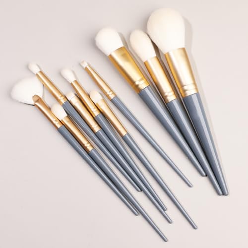 Make-up-Pinsel-Set, 10 Stück, hochwertige synthetische Grundierung, Puder, Concealer, Lidschatten, Rouge, Make-up-Pinsel, Dunkelgrau von Xiao Hua