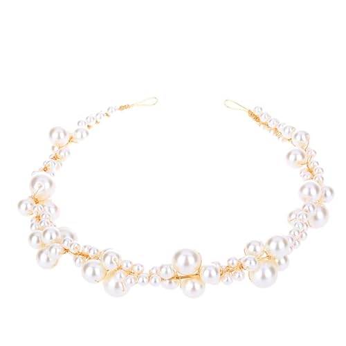 XIAO HUA Brautblumen-Haarnadeln, Kristall-Perlen, Haarkämme, Haarkamm-Clips, Kopfschmuck, goldfarben, Hochzeits-Haarschmuck, Schmuck mit Strass für Bräute, Brautjungfern, Damen (Gold) AE von Xiao Hua