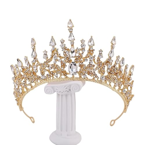 XIAO HUA Hochzeits-Tiara für Braut, Prinzessin, Stirnband, Brautkrone, Kristall-Strass-Haarschmuck, Dekoration für Königin, Braut, Geburtstag, Abschlussball, Hochzeit, Festzug, Halloween, Kostümparty von Xiao Hua