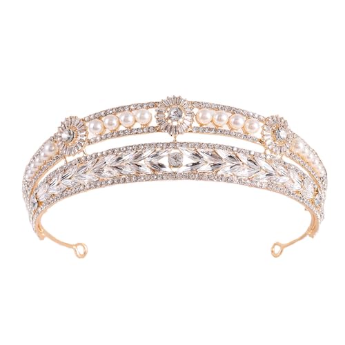 XIAO HUA Hochzeits-Tiara für Braut, Prinzessin, Stirnband, Brautkrone, Kristall-Strass-Haarschmuck, Dekoration für Königin, Braut, Geburtstag, Abschlussball, Hochzeit, Festzug, Halloween, Kostümparty XIAO HUA Hochzeits-Tiara für Braut, Prinzessin, Stirnband, Brautkrone, Kristall-Strass-Haarschmuck, Dekoration für Königin, Braut, Geburtstag, Abschlussball, Hochzeit, Festzug, Halloween, Kostümparty von Xiao Hua