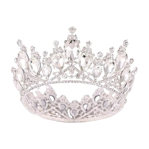 XIAO HUA Hochzeits-Tiara für Braut, Prinzessin, Stirnband, Brautkrone, Kristall-Strass-Haarschmuck, Dekoration für Königin, Braut, Geburtstag, Abschlussball, Hochzeit, Festzug, Halloween, Kostümparty von Xiao Hua
