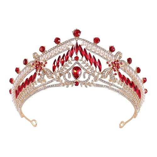 XIAO HUA Hochzeits-Tiara für Braut, Prinzessin, Stirnband, Brautkrone, Kristall-Strass-Haarschmuck, Dekoration für Königin, Braut, Geburtstag, Abschlussball, Hochzeit, Festzug, Halloween, Kostümparty von Xiao Hua