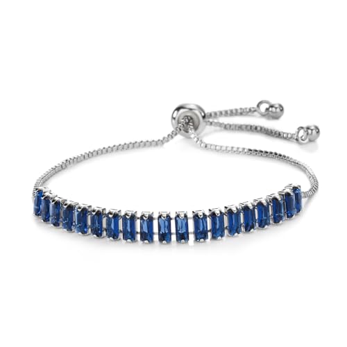 Xiao Hua Handgefertigtes Perlenarmband, geeignet für Männer und Frauen, 2,5 x 5 rechteckige Zirkonia, einfaches und erschwingliches verstellbares Armband (blau), 5 x 2,5 cm, Zirkon + Kupfer, 5 x 2,5 von Xiao Hua