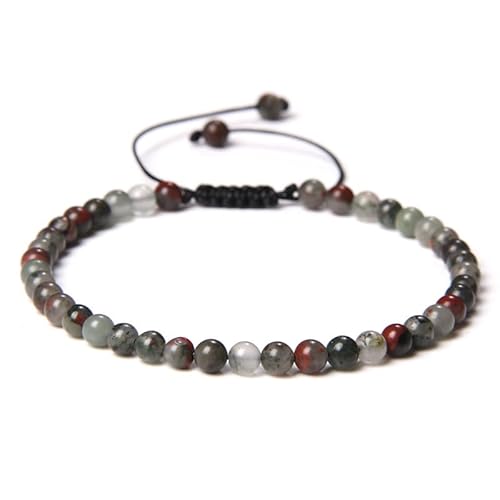 Xiao Hua Handgefertigtes Perlenarmband, geeignet für Männer und Frauen, 4 mm feines Perlenarmband, gewebt mit verstellbaren Natursteinperlen, handgefertigtes Armband (gemischte Farbe B), 0,4 cm von Xiao Hua
