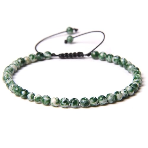 Xiao Hua Handgefertigtes Perlenarmband, geeignet für Männer und Frauen, 4 mm feines Perlenarmband, gewebt mit verstellbaren Natursteinperlen, handgefertigtes Armband (gemischte Farbe E), 0,4 cm von Xiao Hua