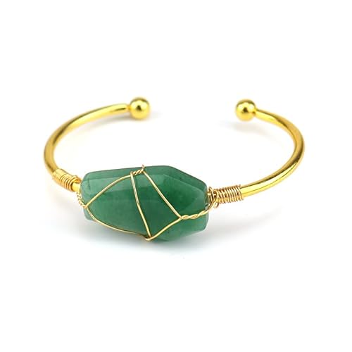 Xiao Hua - Handgefertigtes Perlenarmband, geeignet für Männer und Frauen, handgefertigt mit goldenem Kupferdraht, sechseckiges Armband aus natürlichem Kristall, Originalstein-Kristall-Armband (grün, 3 Xiao Hua - Handgefertigtes Perlenarmband, geeignet für Männer und Frauen, handgefertigt mit goldenem Kupferdraht, sechseckiges Armband aus natürlichem Kristall, Originalstein-Kristall-Armband (grün, 3 von Xiao Hua