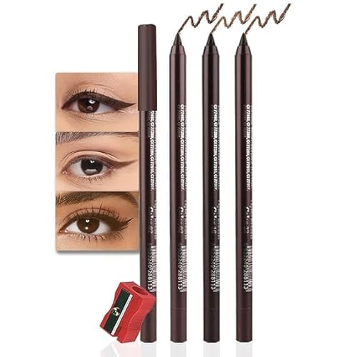 Farbige Gel Glitter Eyeliner Bleistift Stift Set, Eye Liner für Schatten Bleistift Augen Make-up Bunte Eyeliner Kit,3 Pcs (Set02-02#Dark Brown+16#Brown+23#Dark Coffee) von Xiao