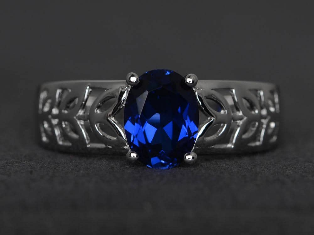 Ovaler Blauer Edelstein Labrador Saphir Ring Ehering Sterling Silber September Geburtsstein Solitär Ovaler Blauer Edelstein Labrador Saphir Ring Ehering Sterling Silber September Geburtsstein Solitär von XiaoCuiJewelry
