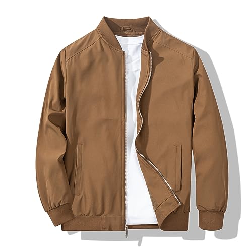 XiaoYouYu Herren Bomberjacke Mode Stilvolle Leichte Windbreaker Frühling Herbst Casual Jacken für Männer, Kaffee, M XiaoYouYu Herren Bomberjacke Mode Stilvolle Leichte Windbreaker Frühling Herbst Casual Jacken für Männer, Kaffee, M von XiaoYouYu