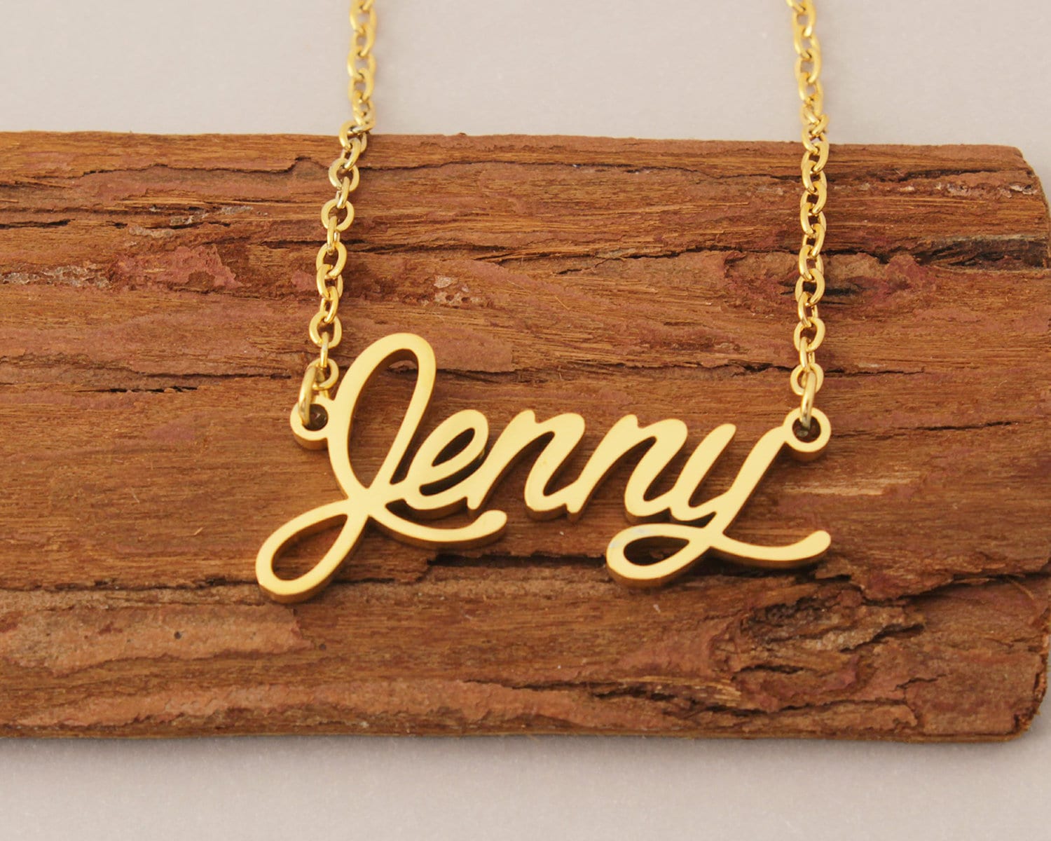Name Halskette, Jenny Gold Vergoldet Benutzerdefinierte Auf Kursive Mama Muttertag Geschenk Halskette Mit Kindernamen von Xiaohand